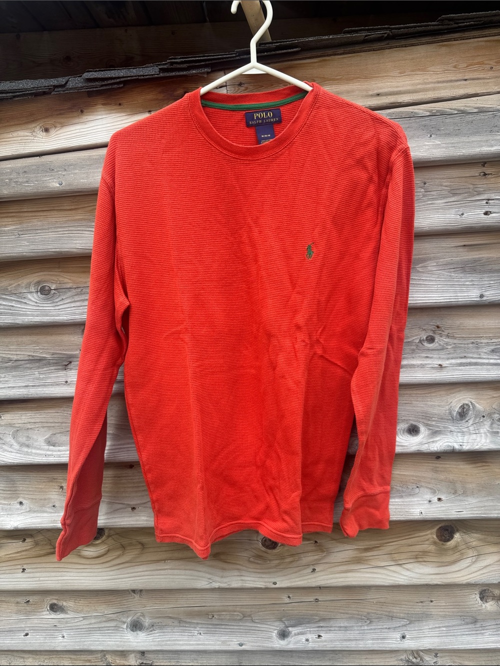 Polo by Ralph Lauren Men's Red Long Sleeve Waffle Knit Sweater